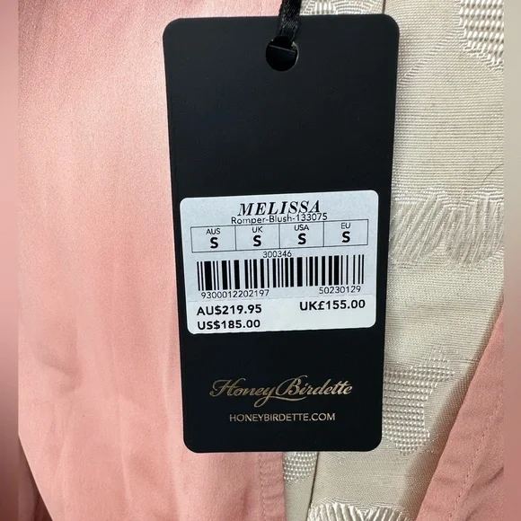 NWT Honey Birdette Blush Melissa Romper Small discontinued color - Picture 6 of 7